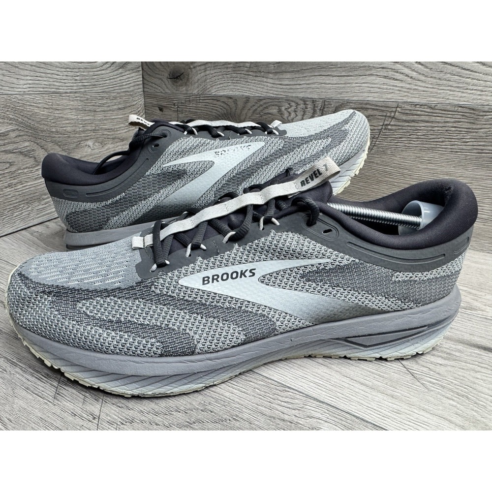 Brooks Revel 7 Knit Running Sneakers in Gray - Mens 14 D US / EU 48.5